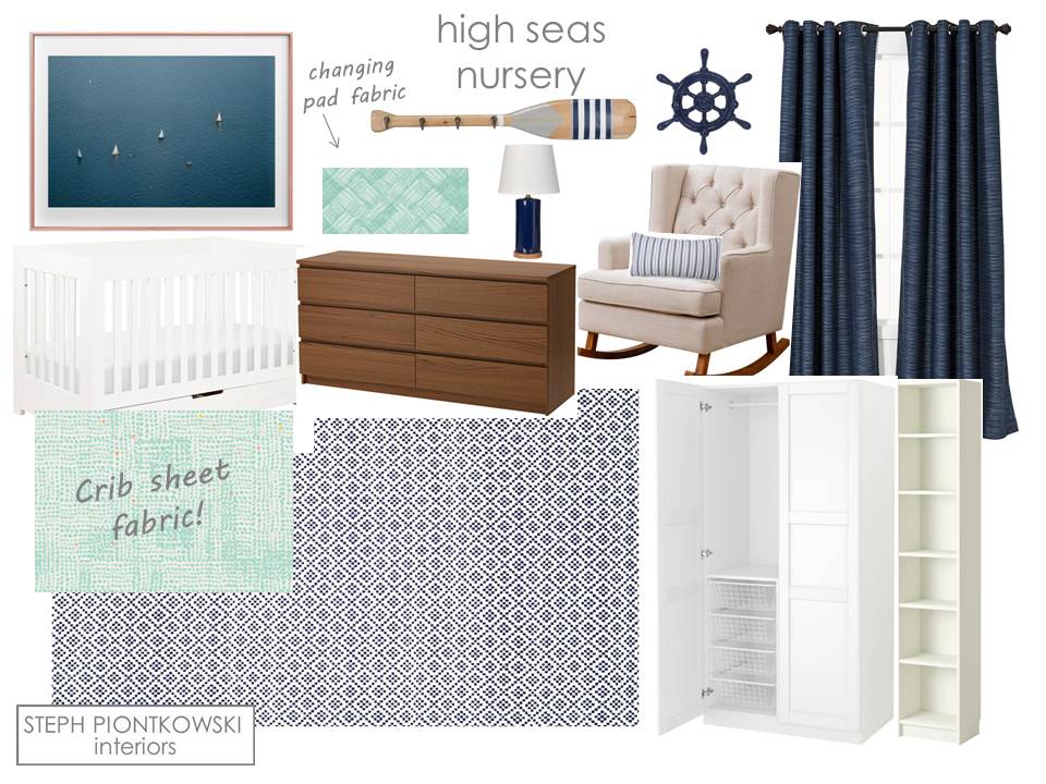 Steph Piontkowski Interiors High Seas Nursery Moodboard