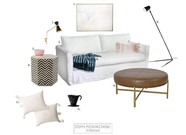 Feminine Modern Living Room by Steph Piontkowski Interiors